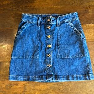 J.Crew Factory Denim Button-front Mini Skirt